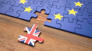 Image of Brexit jigsaw with UK piece removed